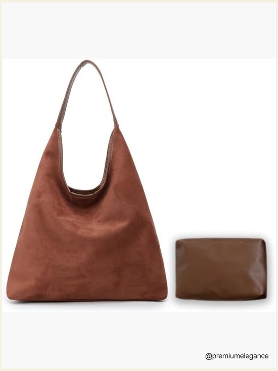 Handbags - Faux Suede Tote Bag Large Capacity Hobo Purse